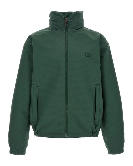Gucci Green Reversible Ripstop Cotton Jacket for men