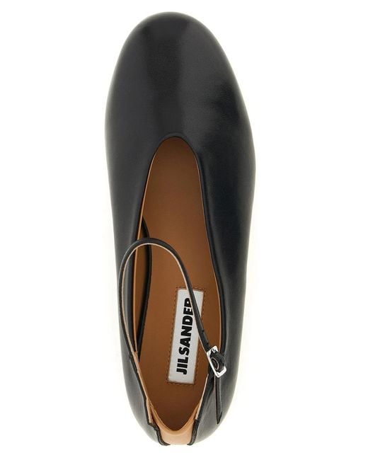 Jil Sander Black 'Elyss' Ballet Flats
