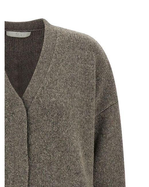 Tela Gray Tawan Dip-Dye Cardigan
