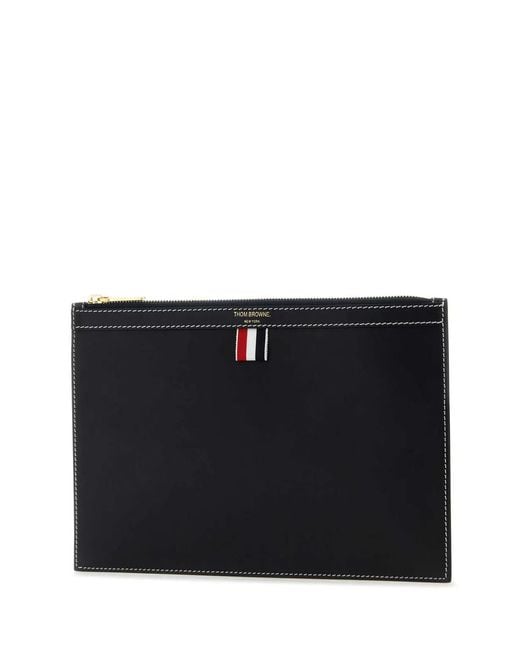 Thom Browne Black Midnight Leather Document Case for men