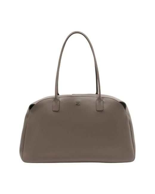 Courreges Gray Courregès Xxl Strip Shoulder Bag