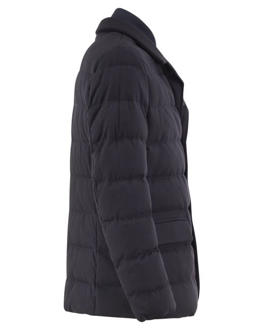 Fay Blue Stretch Nylon Down Blazer for men