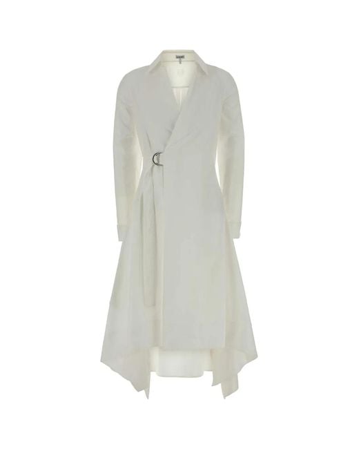 Loewe White Poplin Shirt Dress