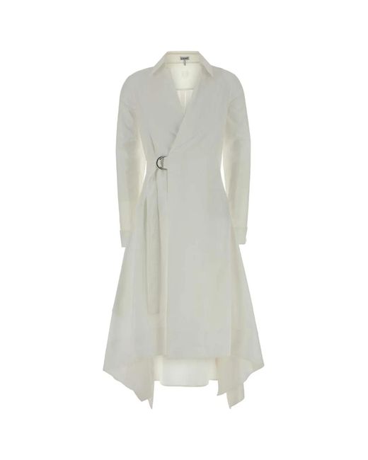 Loewe White Poplin Shirt Dress