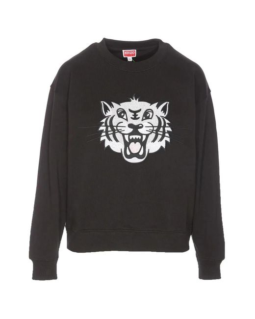 KENZO Black Happy Tiger Logo Sweatshirt