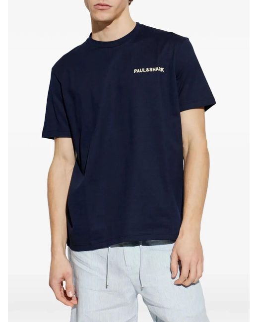 Paul & Shark Blue Paul & Shark Logo T-Shirt for men