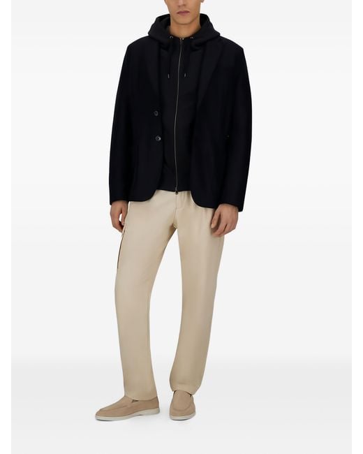 Herno Blue Cotton Polyamide Elastane Cardigan for men