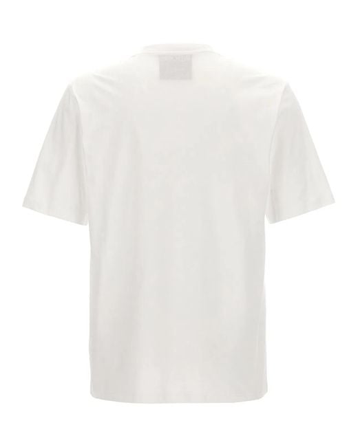 Moschino White Logo Embroidery T-Shirt for men
