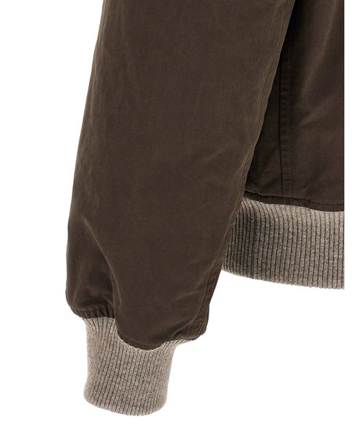Brunello Cucinelli Brown Waterproof Bomber Jacket for men