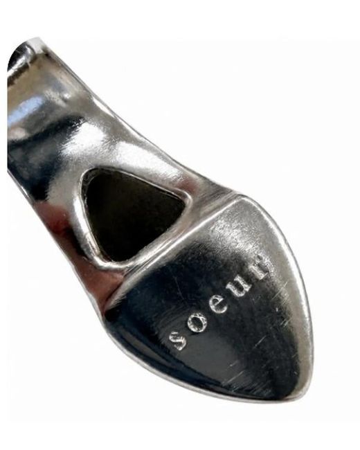 Soeur Black Polished Drop Engraved Bijoux