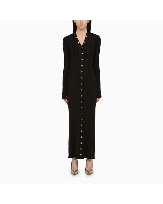 The Attico Black Long Knitted Cardigan