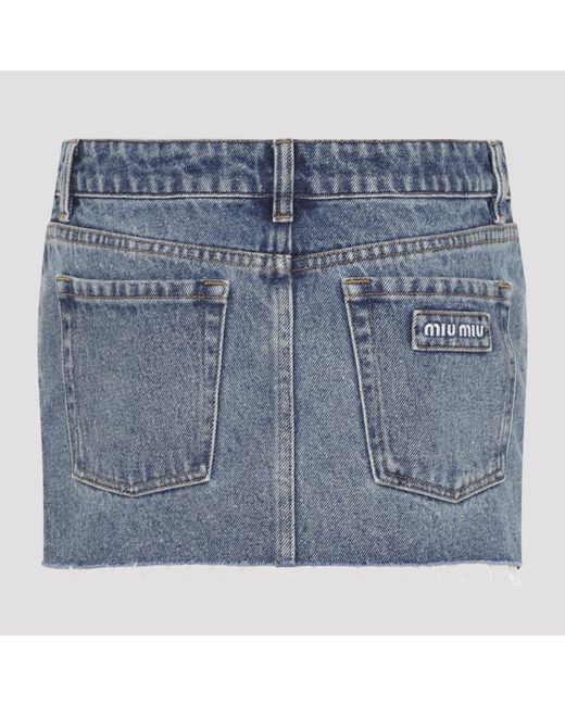 Miu Miu Blue Denim Mini Skirt