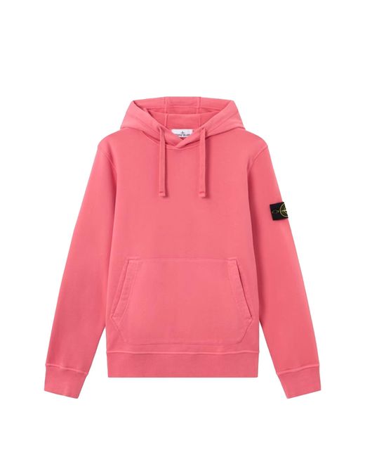 Stone Island Pink Hoodie Sweater for men