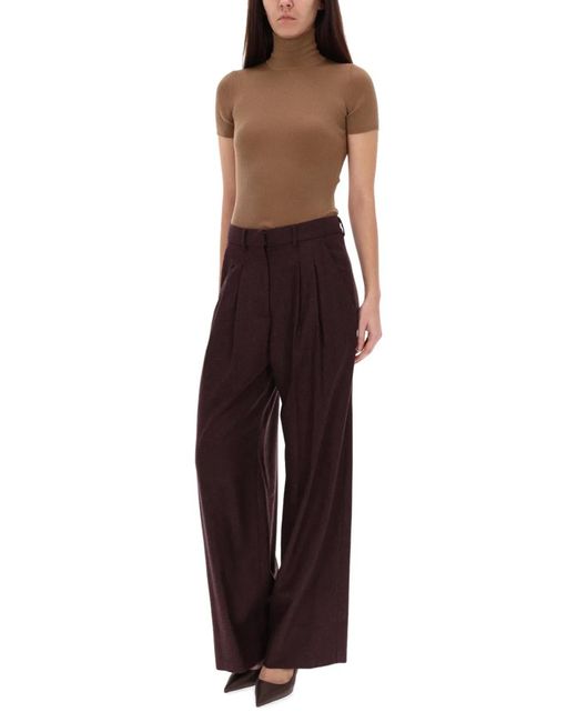 PT Torino Red Bordeaux Virgin Wool Trousers