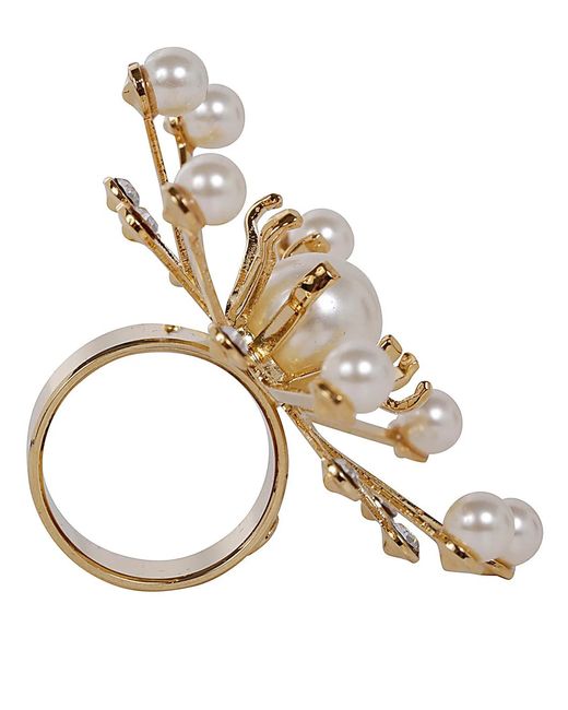 Helene Zubeldia Metallic Kiku Ring Pearl
