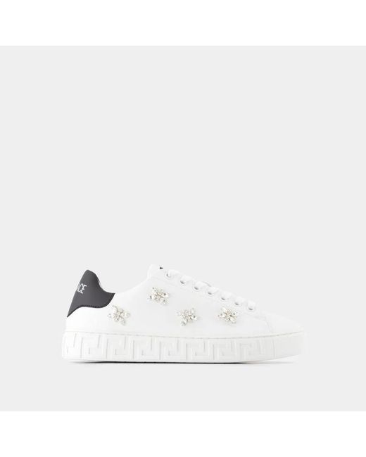 Versace White La Greca Sneakers