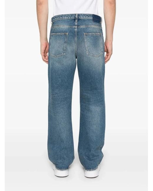 Golden Goose Deluxe Brand Blue "Golden M's" Pant Skate Loose Medium Washed Denim for men