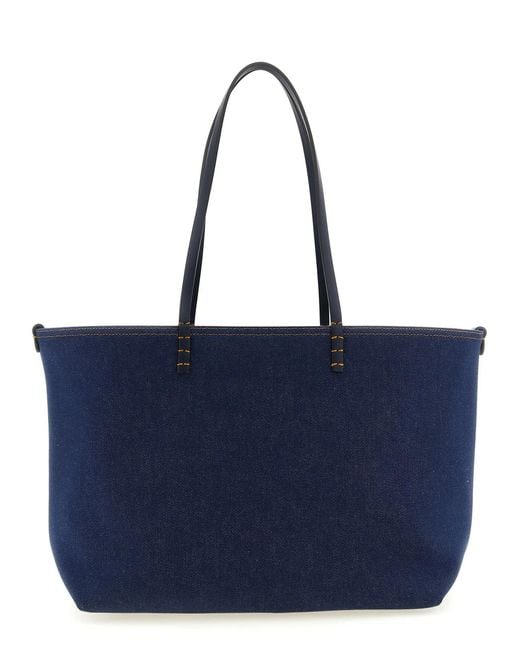 Fendi Blue 'Roll' Medium Reversible Shopping Bag