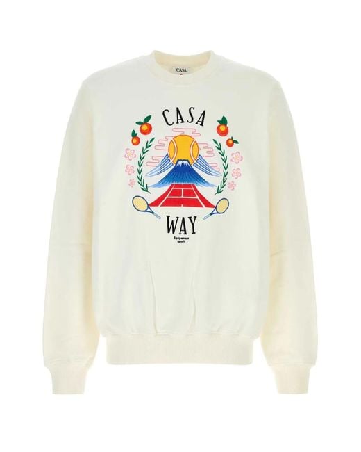Casablanca White Cotton Sweatshirt for men