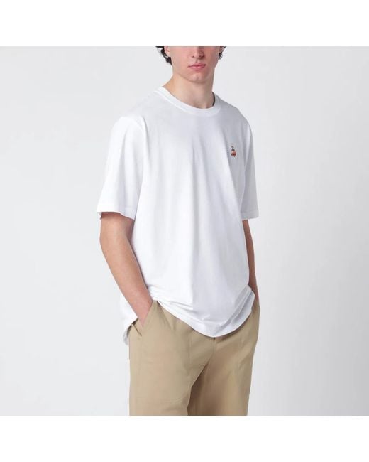 Maison Kitsuné White Maison Kitsuné Dreaming Fox Comfort-Fit T-Shirt for men