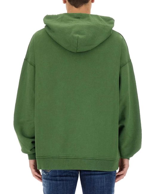 DSquared² Green Sweatshirt With Logo for men