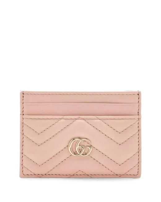 Gucci Pink Quilted Leather Card Holder
