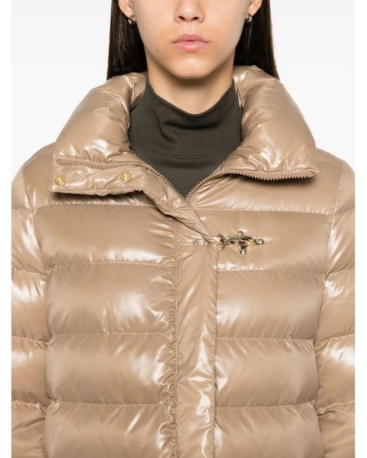Fay Natural Glossy Quilted Down Jacket