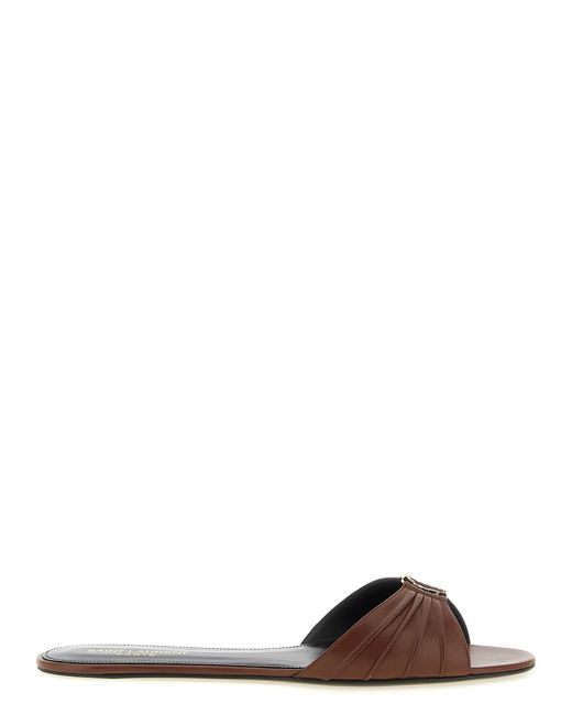 Saint Laurent Brown 'Babylone' Sandals