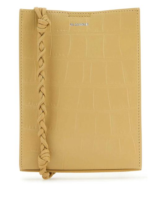 Jil Sander Yellow Leather Small Tangle Shoulder Bag