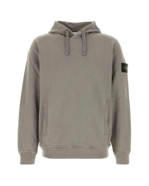 Stone Island Gray Hoodie Sweater for men