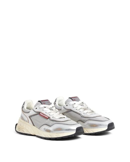DSquared² White Sprinters Polyester Sneakers