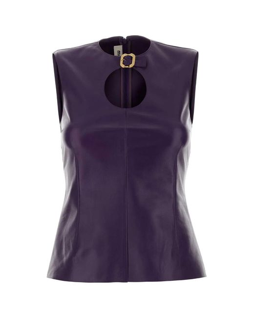 Miu Miu Purple Leather Top