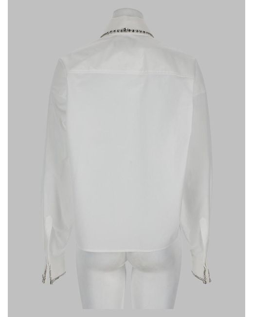 Fabiana Filippi Gray Embellished Cropped Button-Front Shirt