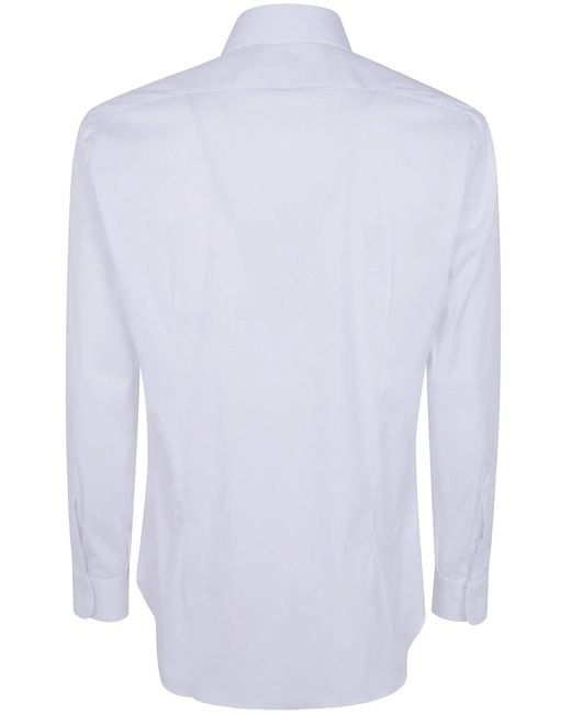 Barba Napoli White Classic Stretch Shirt for men