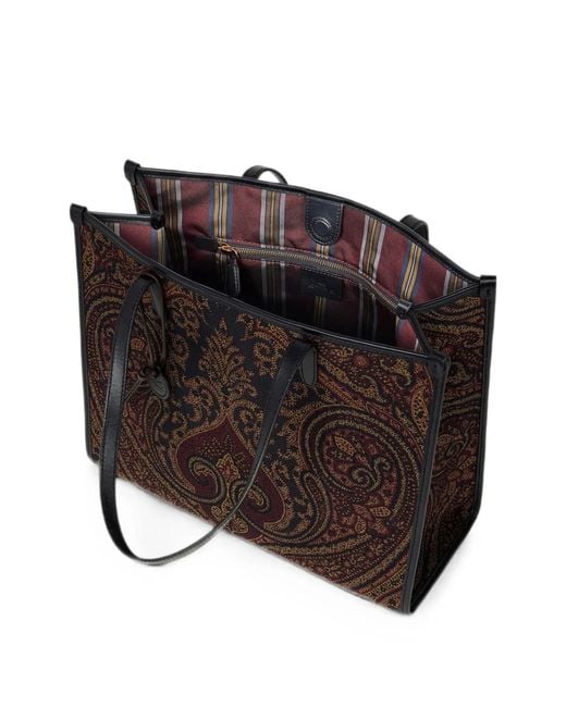 Etro Black Shopping Lovtter Paisley