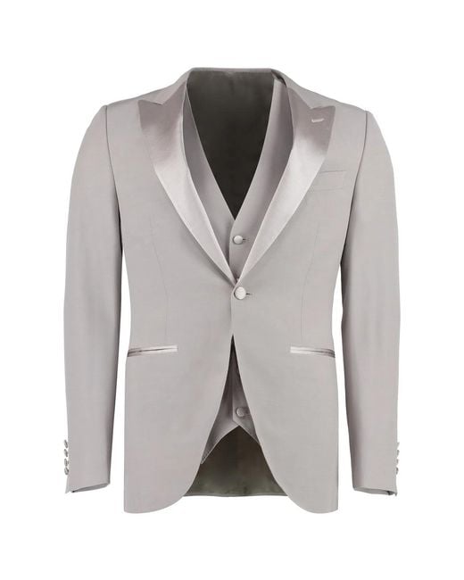 Canali Gray Wool Two-Pieces Suit for men
