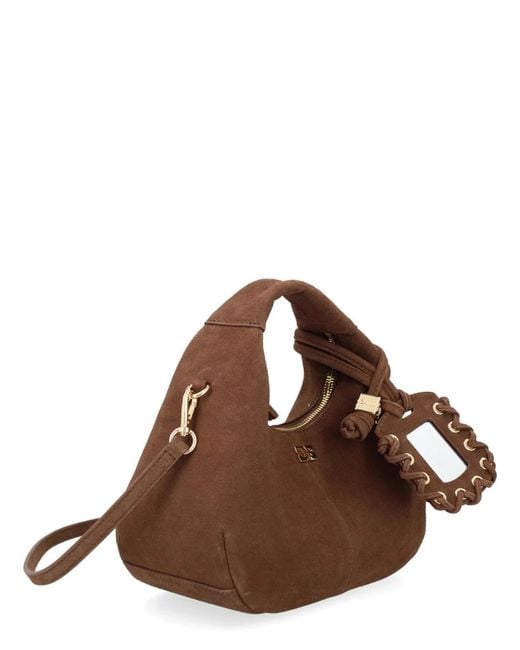 Ganni Brown Mini "Hobo" Bag