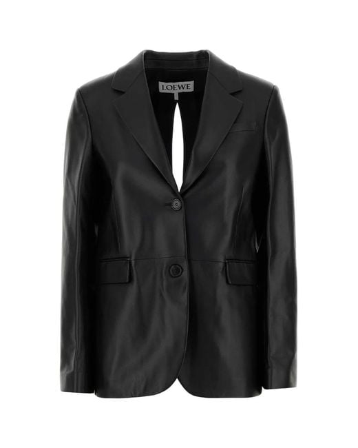 Loewe Black Leather Blazer