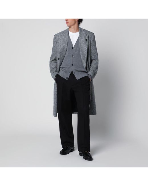 Lardini Black Doublebreasted Coat for men