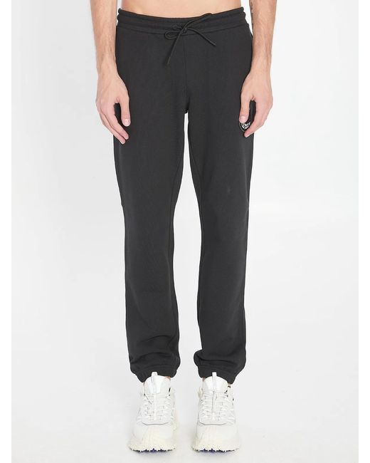 Moncler Black Logo Detail Cotton Track-Pants for men