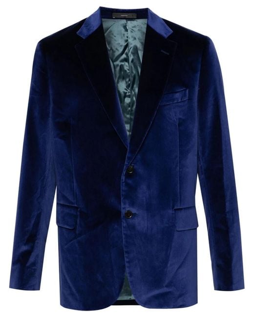 Paul Smith Blue Tailored Fit Two Buttons Jacket Clothing for men