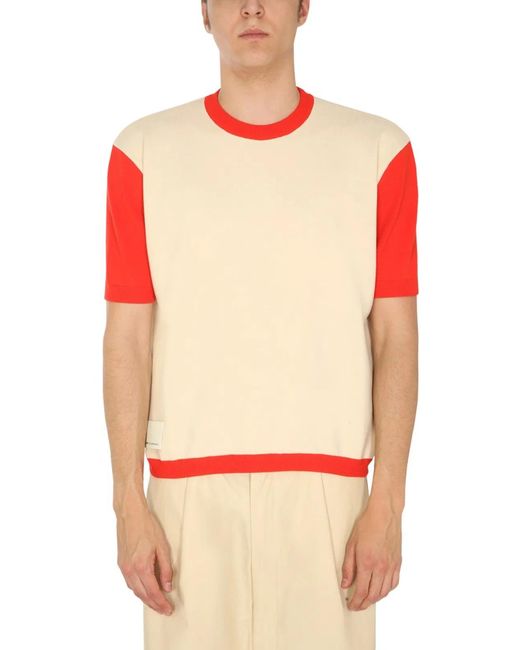 SUNNEI X ELEONORA BONUCCI Orange T-Shirt With Contrasting Profiles for men
