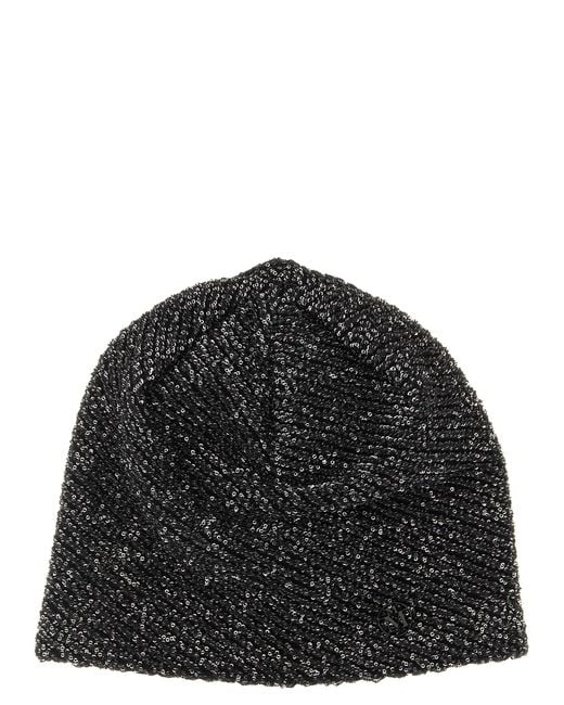 Maison Michel Black 'Jude' Beanie With Micro Sequins