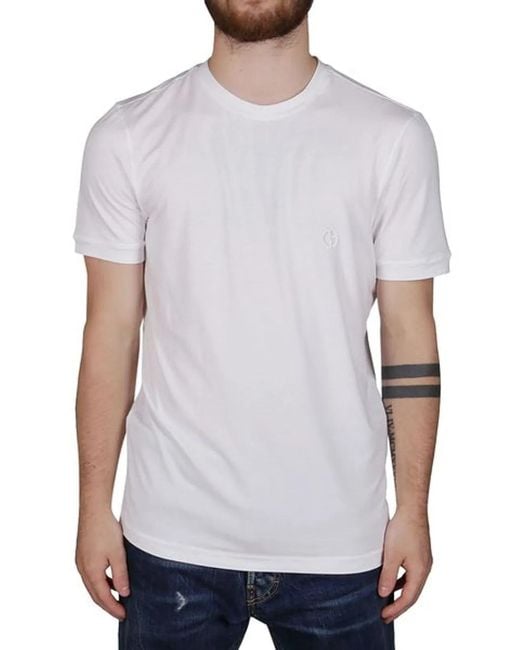 Giorgio Armani White Slim Fit T Shirt for men