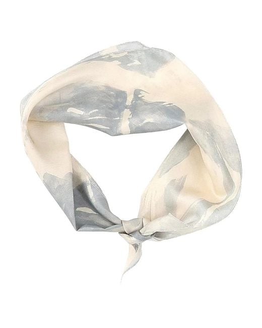 Alysi White Silk Scarf