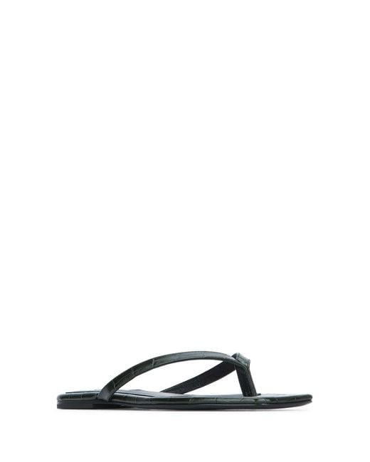 Totême  Black Croco-Embossed Flip Flops