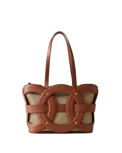 Borbonese Brown Shopping Bag All Around M