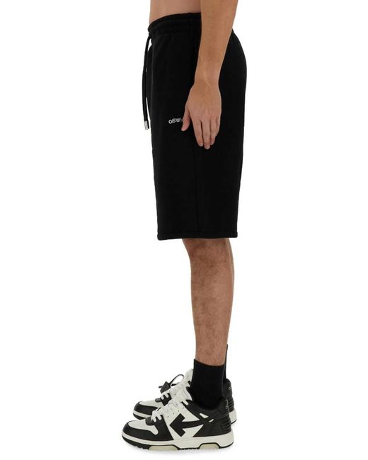 Off-White c/o Virgil Abloh Black Bermuda With Logo for men