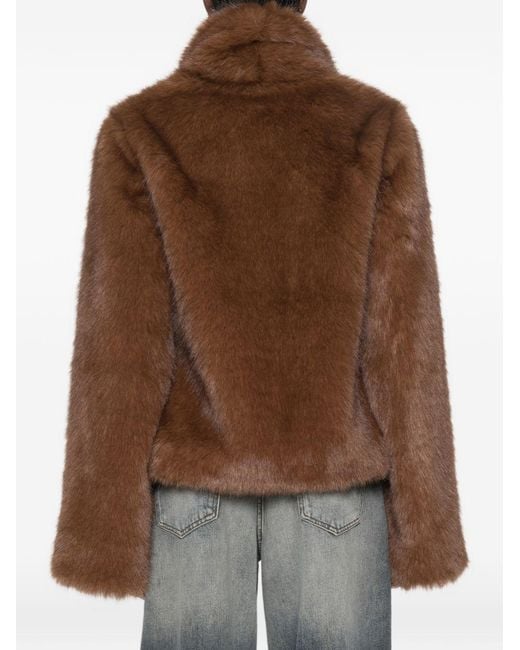 BB COUTURE Brown Farrah Faux Fur Jacket
