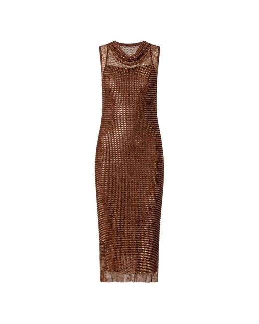 Pinko Brown Polyester Dress